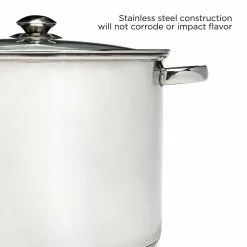Pure Intentions 16 qt. Stainless Steel Stock Pot in Polished Stainless Steel with Glass Lid by Ecolution 12 Pure Intentions 16 qt. Stainless Steel Stock Pot in Polished Stainless Steel with Glass Lid by Ecolution -Cookware Sales Shop ecolution stock pots estl 4516 1f 1000