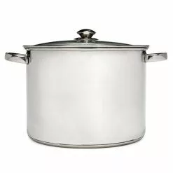 Pure Intentions 16 qt. Stainless Steel Stock Pot in Polished Stainless Steel with Glass Lid by Ecolution