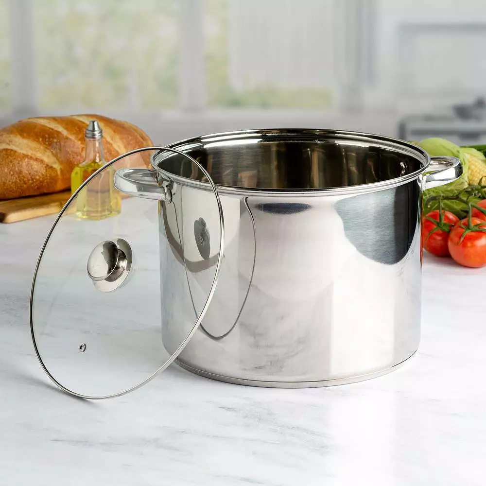 Pure Intentions 16 qt. Stainless Steel Stock Pot in Polished Stainless Steel with Glass Lid by Ecolution 9 Pure Intentions 16 qt. Stainless Steel Stock Pot in Polished Stainless Steel with Glass Lid by Ecolution - Image 7