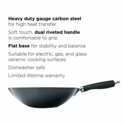 Hong Kong Chopstick House Aluminum Wok with Helper Handle by Ecolution -Cookware Sales Shop ecolution woks stir fry pans ehkb 9130 4f 1000