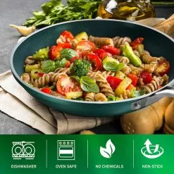 Emerald Green 5-Piece Aluminum Ultra-Durable Non-Stick Diamond Infused Cookware Set with Glass Lids by GRANITESTONE -Cookware Sales Shop emerald green granitestone pot pan sets 7387 1f 1000