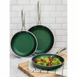 Emerald Green 10 in. Aluminum Ultra-Durable Triple Layer Non-Stick Frying Pan by GRANITESTONE -Cookware Sales Shop emerald green granitestone skillets 7382 4f 1000