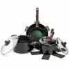Satellite 12-Piece Aluminum Nonstick Cookware Set in Emerald by Unbranded -Cookware Sales Shop emerald green pot pan sets 32175 64 1000