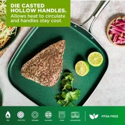 Emerald Green 10.5 in. Aluminum Ultra-Durable Non-Stick Diamond Infused Griddle Pan by GRANITESTONE -Cookware Sales Shop emerald green skillets 7385 4f 1000