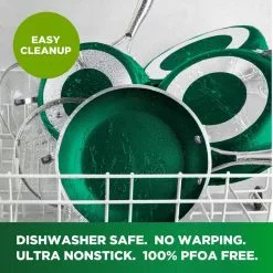 Emerald Green 10.5 in. Aluminum Ultra-Durable Non-Stick Diamond Infused Griddle Pan by GRANITESTONE -Cookware Sales Shop emerald green skillets 7385 fa 1000