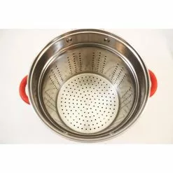 12 Qt. Stainless Steel Multi-Cooker Pasta Pot with Lid and Red Silicone Handles by ExcelSteel 12 12 Qt. Stainless Steel Multi-Cooker Pasta Pot with Lid and Red Silicone Handles by ExcelSteel -Cookware Sales Shop excelsteel stock pots 526 4f 1000