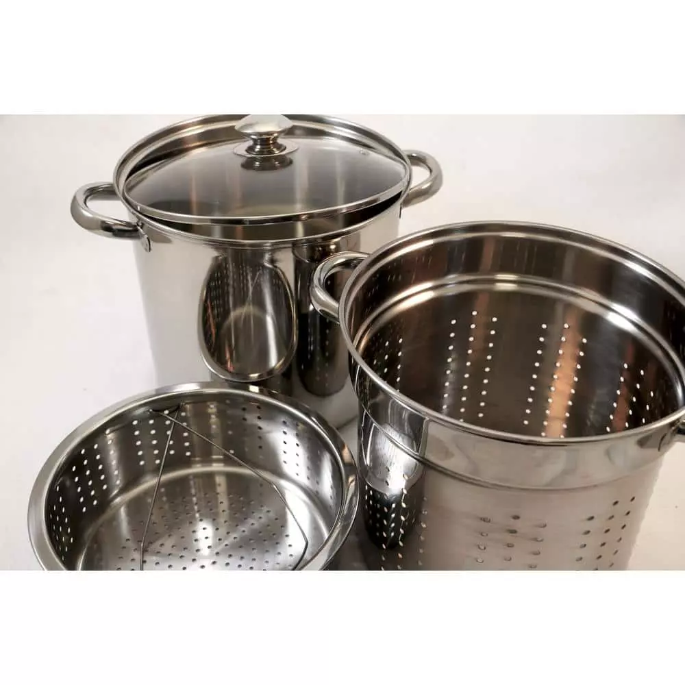4-Piece 8 Qt. Professional 18/10 Stainless Steel Multi-Cooker with Lid by ExcelSteel 6 4-Piece 8 Qt. Professional 18/10 Stainless Steel Multi-Cooker with Lid by ExcelSteel - Image 4