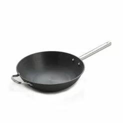 13 in. Cast Iron Chinese Wok with Assist Handle by ExcelSteel