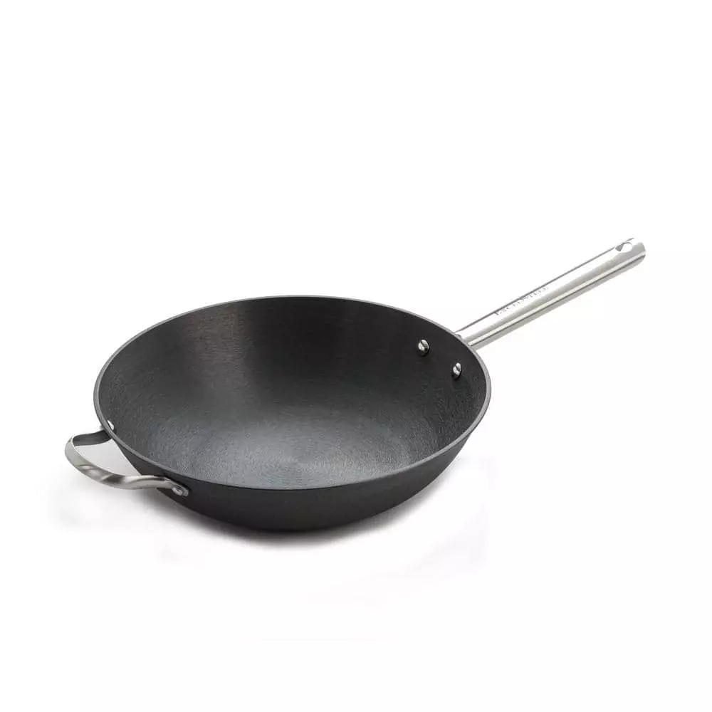 13 in. Cast Iron Chinese Wok with Assist Handle by ExcelSteel 3 13 in. Cast Iron Chinese Wok with Assist Handle by ExcelSteel