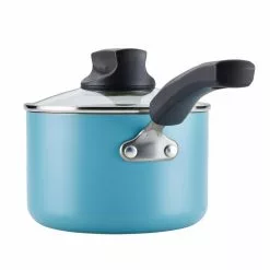 2 qt. Aqua Blue Farberware Smart Control Aluminum Nonstick 2-Saucepan with Lid -Cookware Sales Shop farberware sauce pans 22401 76 1000