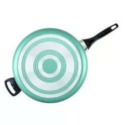 Dishwasher Safe 6 qt. Aluminum Nonstick Saute Pan in Aqua with Glass Lid by Farberware 11 Dishwasher Safe 6 qt. Aluminum Nonstick Saute Pan in Aqua with Glass Lid by Farberware -Cookware Sales Shop farberware saute pans 21946 1f 1000