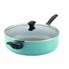 Dishwasher Safe 6 qt. Aluminum Nonstick Saute Pan in Aqua with Glass Lid by Farberware 1 Dishwasher Safe 6 qt. Aluminum Nonstick Saute Pan in Aqua with Glass Lid by Farberware -Cookware Sales Shop farberware saute pans 21946 64 1000