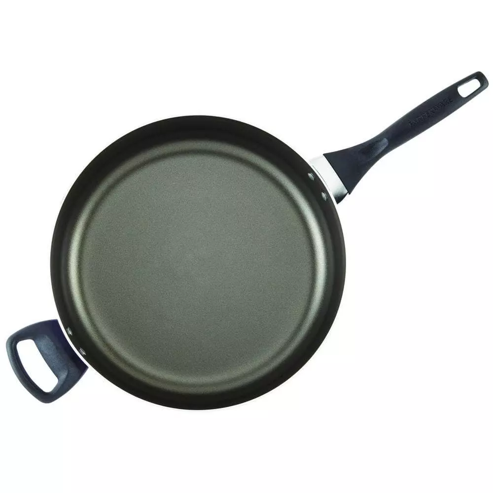 Dishwasher Safe 6 qt. Aluminum Nonstick Saute Pan in Aqua with Glass Lid by Farberware 4 Dishwasher Safe 6 qt. Aluminum Nonstick Saute Pan in Aqua with Glass Lid by Farberware - Image 2