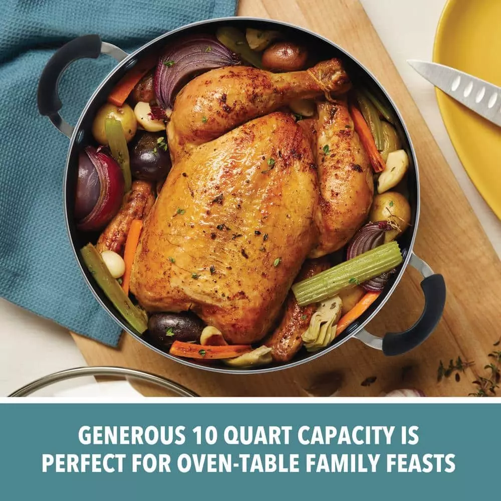 Dishwasher Safe 10.5 qt. Aluminum Nonstick Stock Pot in Black with Glass Lid by Farberware 9 Dishwasher Safe 10.5 qt. Aluminum Nonstick Stock Pot in Black with Glass Lid by Farberware - Image 7