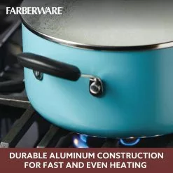 6 qt. Aqua Aluminum Nonstick Smart Control Stockpot with Lid by Farberware -Cookware Sales Shop farberware stock pots 22402 4f 1000