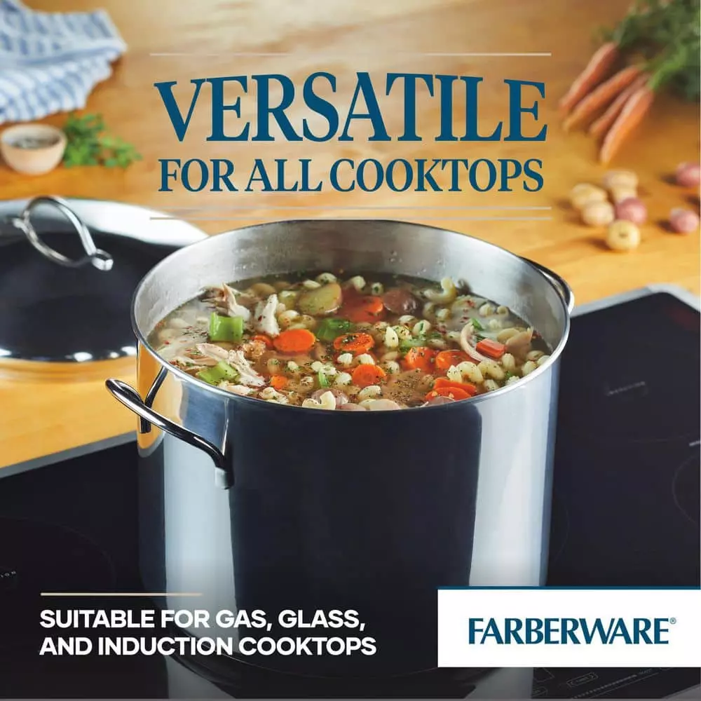 Classic Series 12 qt. Stainless Steel Stock Pot with Lid by Farberware 7 Classic Series 12 qt. Stainless Steel Stock Pot with Lid by Farberware - Image 5