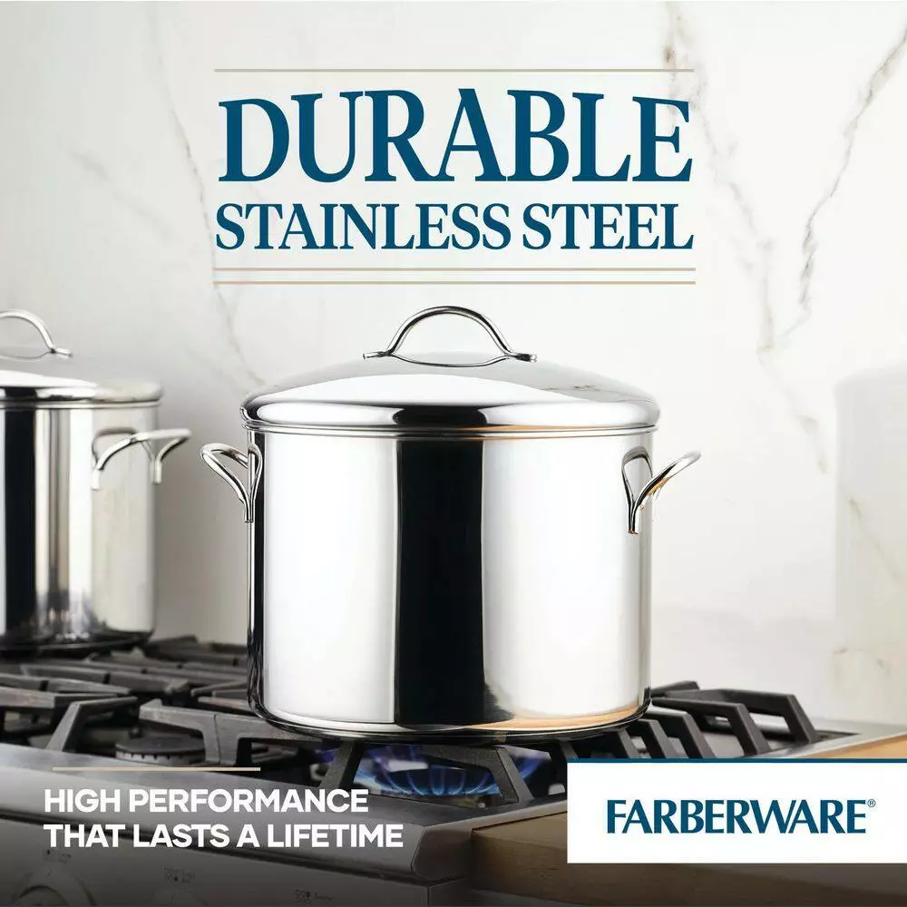 Classic Series 12 qt. Stainless Steel Stock Pot with Lid by Farberware 8 Classic Series 12 qt. Stainless Steel Stock Pot with Lid by Farberware - Image 6