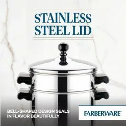 Classic Series 3 qt. Stainless Steel Stack N Steam Sauce Pot by Farberware 16 Classic Series 3 qt. Stainless Steel Stack N Steam Sauce Pot by Farberware -Cookware Sales Shop farberware stock pots 70043 76 1000