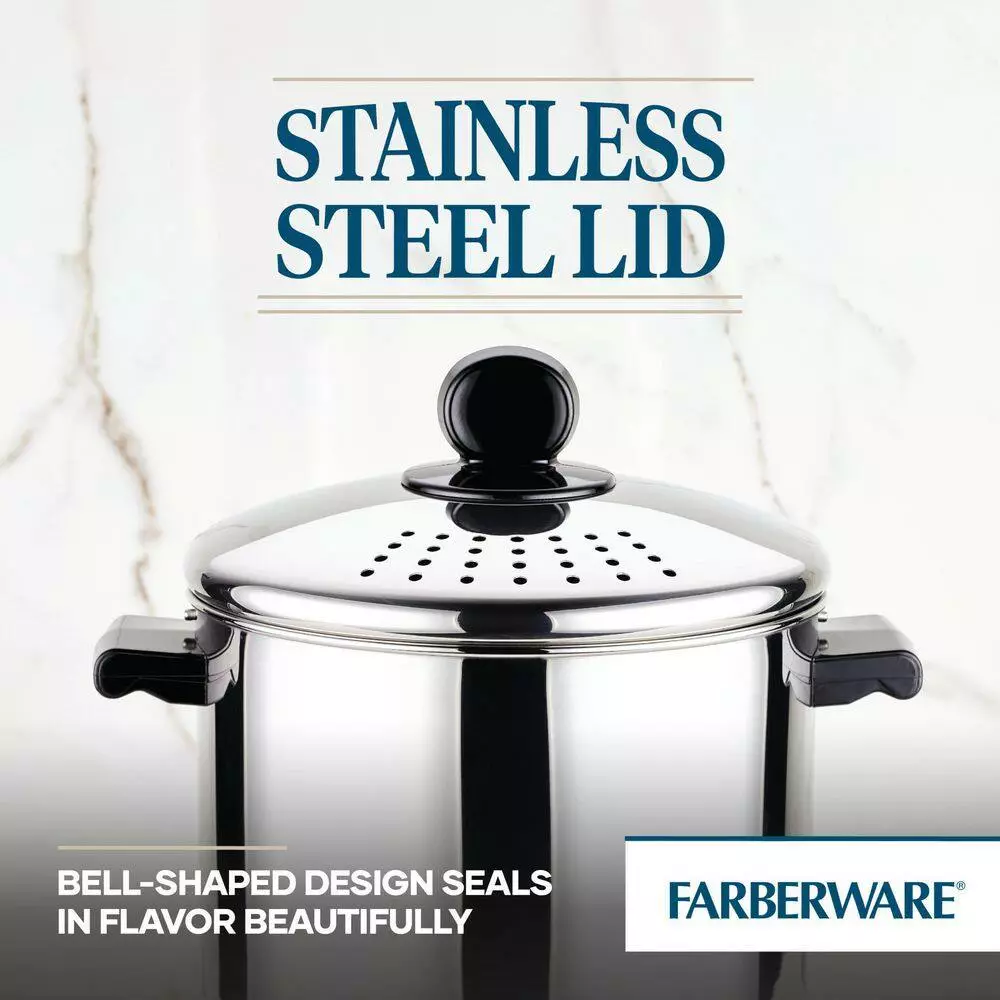 Classic Series 8 qt. Stainless Steel Stock Pot with Lid by Farberware 7 Classic Series 8 qt. Stainless Steel Stock Pot with Lid by Farberware - Image 5