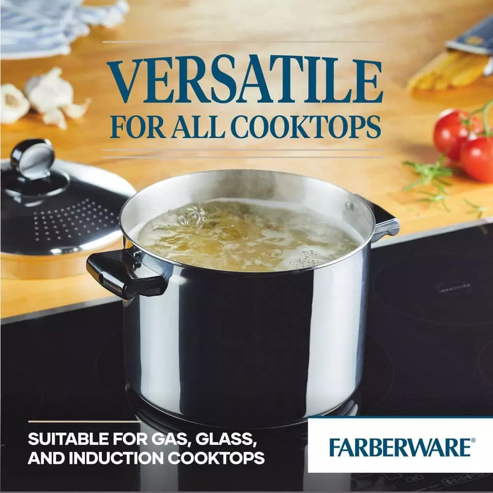 Classic Series 8 qt. Stainless Steel Stock Pot with Lid by Farberware 5 Classic Series 8 qt. Stainless Steel Stock Pot with Lid by Farberware - Image 3