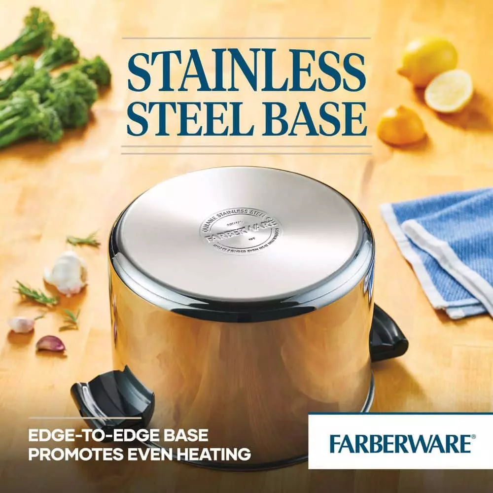 Classic Series 8 qt. Stainless Steel Stock Pot with Lid by Farberware 8 Classic Series 8 qt. Stainless Steel Stock Pot with Lid by Farberware - Image 6