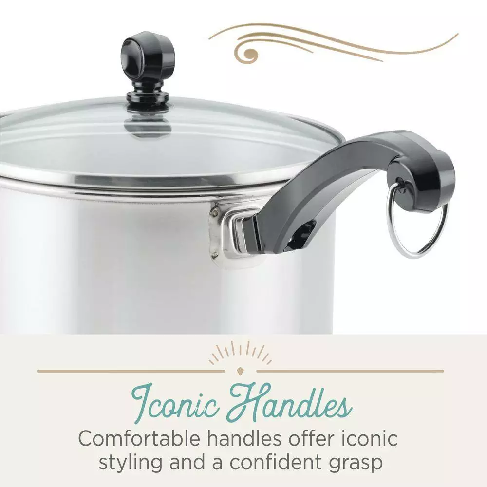 Classic Series 11 qt. Stainless Steel Stock Pot with Lid by Farberware 5 Classic Series 11 qt. Stainless Steel Stock Pot with Lid by Farberware - Image 3