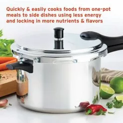 Aluminum Stovetop Pressure Cooker 8-qt. Silver Aluminum Induction with Wire Trivet, 8-Quart by Farberware -Cookware Sales Shop farberware stovetop pressure cookers 46689 44 1000