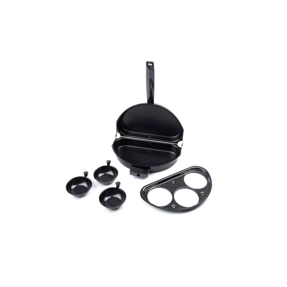 Non-Stick Carbon Steel Omelette Pan with Egg Poacher Set by Fox Run 5 Non-Stick Carbon Steel Omelette Pan with Egg Poacher Set by Fox Run - Image 3