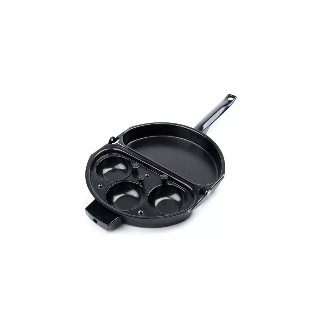 Non-Stick Carbon Steel Omelette Pan with Egg Poacher Set by Fox Run 3 Non-Stick Carbon Steel Omelette Pan with Egg Poacher Set by Fox Run