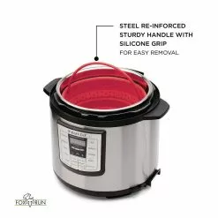 6 Qt. Red Collapsible Silicone Steamer Insert for Instant Pot by Fox Run 12 6 Qt. Red Collapsible Silicone Steamer Insert for Instant Pot by Fox Run -Cookware Sales Shop fox run stock pots 48772 1f 1000