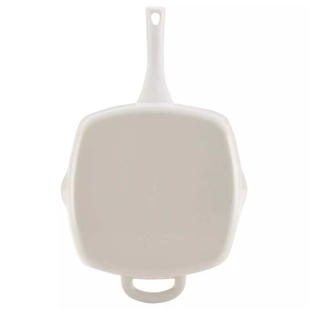 Home Collection 12 in. Cast Iron Grill Pan in French Vanilla with Pour Spout by Ayesha Curry 4 Home Collection 12 in. Cast Iron Grill Pan in French Vanilla with Pour Spout by Ayesha Curry - Image 2