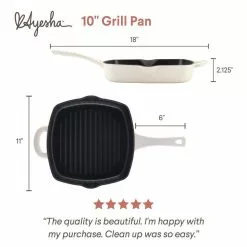 Home Collection 12 in. Cast Iron Grill Pan in French Vanilla with Pour Spout by Ayesha Curry 16 Home Collection 12 in. Cast Iron Grill Pan in French Vanilla with Pour Spout by Ayesha Curry -Cookware Sales Shop french vanilla ayesha curry grill pans 47435 c3 1000