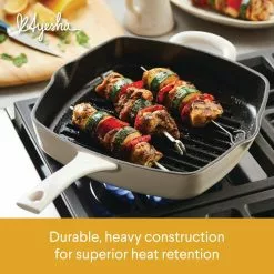 Home Collection 12 in. Cast Iron Grill Pan in French Vanilla with Pour Spout by Ayesha Curry 20 Home Collection 12 in. Cast Iron Grill Pan in French Vanilla with Pour Spout by Ayesha Curry -Cookware Sales Shop french vanilla ayesha curry grill pans 47435 fa 1000