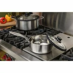 8 in. Dia. 2.5 qt. Black Cube Stainless Saucepan with Lid by Frieling 7 8 in. Dia. 2.5 qt. Black Cube Stainless Saucepan with Lid by Frieling -Cookware Sales Shop frieling sauce pans bcss320 c3 1000
