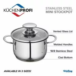 Kuchenprofi 1.6 qt. Stainless Steel Stock Pot with Glass Lid by Frieling 11 Kuchenprofi 1.6 qt. Stainless Steel Stock Pot with Glass Lid by Frieling -Cookware Sales Shop frieling stock pots k2370702816 1f 1000