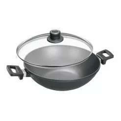 Woll Nowo 12.5 in. Wok with 2-Side Handles and Lid by Frieling -Cookware Sales Shop frieling woks stir fry pans w1132nl 31 1000