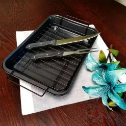 Reilly 4-Piece Non-Stick Carbon Steel Roaster Set by Gibson Home 7 Reilly 4-Piece Non-Stick Carbon Steel Roaster Set by Gibson Home -Cookware Sales Shop gibson home roasting pans 985101016m 4f 1000