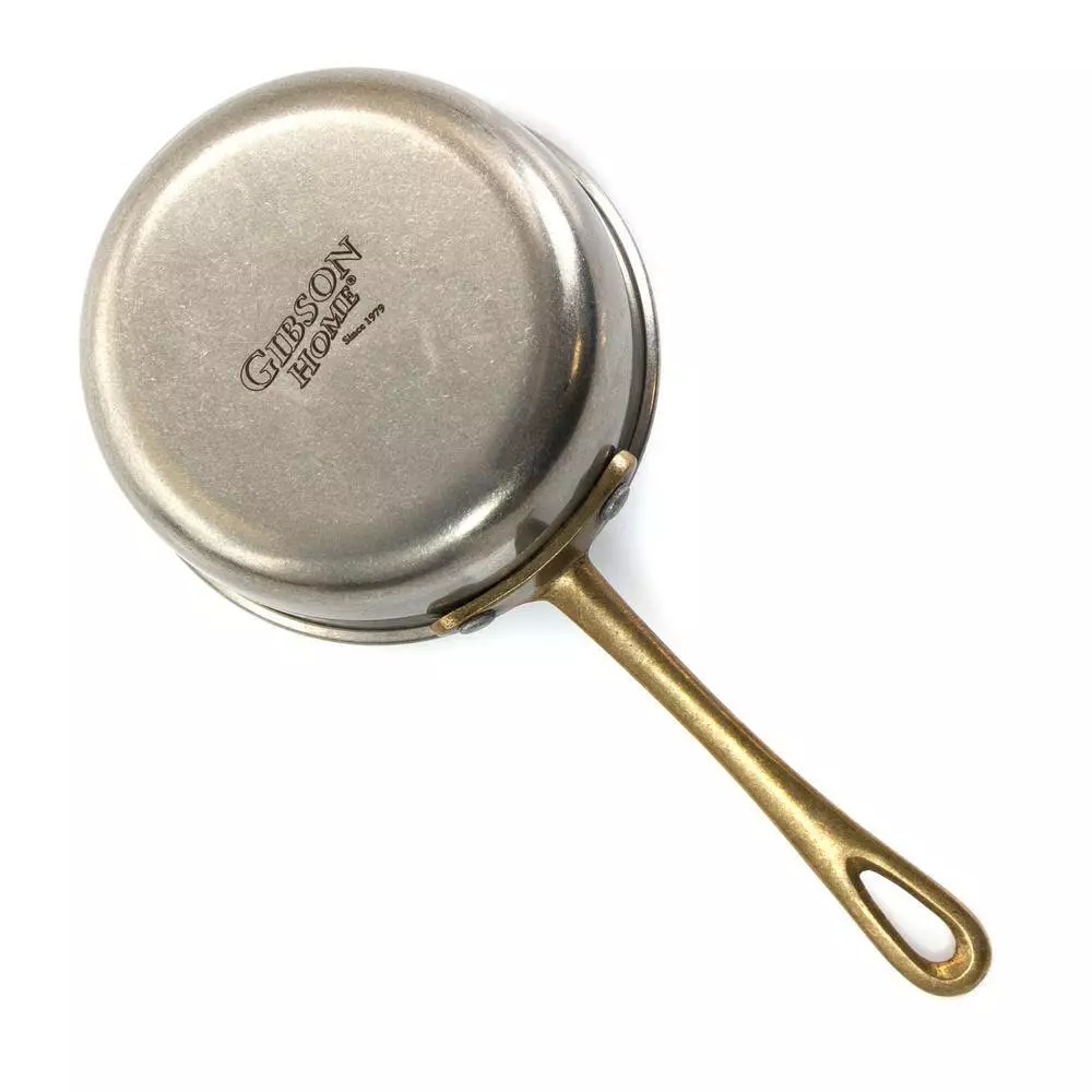 Normandie 3.9 in. x 0.23 qt. Stainless Steel Mini Saucepan in Silver and Gold by Gibson Home 4 Normandie 3.9 in. x 0.23 qt. Stainless Steel Mini Saucepan in Silver and Gold by Gibson Home - Image 2