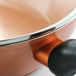 Home Cuisine 3 qt. Aluminum Ceramic Nonstick Saute Pan in Copper with Glass Lid by Gibson Home 10 Home Cuisine 3 qt. Aluminum Ceramic Nonstick Saute Pan in Copper with Glass Lid by Gibson Home -Cookware Sales Shop gibson home saute pans 985112071m 1f 1000