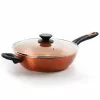 Home Cuisine 3 qt. Aluminum Ceramic Nonstick Saute Pan in Copper with Glass Lid by Gibson Home 1 Home Cuisine 3 qt. Aluminum Ceramic Nonstick Saute Pan in Copper with Glass Lid by Gibson Home -Cookware Sales Shop gibson home saute pans 985112071m 64 1000