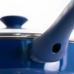 Charmont 5 qt. Nonstick Aluminum Saute Pan with Lid in Yale Blue by GIBSON HOME -Cookware Sales Shop gibson home saute pans 985114950m 4f 1000