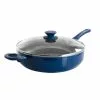 Charmont 5 qt. Nonstick Aluminum Saute Pan with Lid in Yale Blue by GIBSON HOME 1 Charmont 5 qt. Nonstick Aluminum Saute Pan with Lid in Yale Blue by GIBSON HOME -Cookware Sales Shop gibson home saute pans 985114950m 64 1000