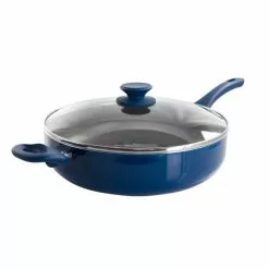 Charmont 5 qt. Nonstick Aluminum Saute Pan with Lid in Yale Blue by GIBSON HOME