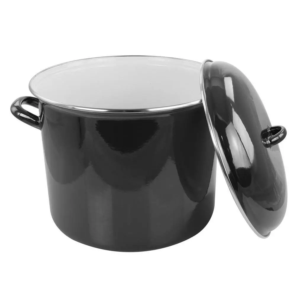 12 qt. Enamel on Steel Stock Pot with Lid by Gibson Home 4 12 qt. Enamel on Steel Stock Pot with Lid by Gibson Home - Image 2