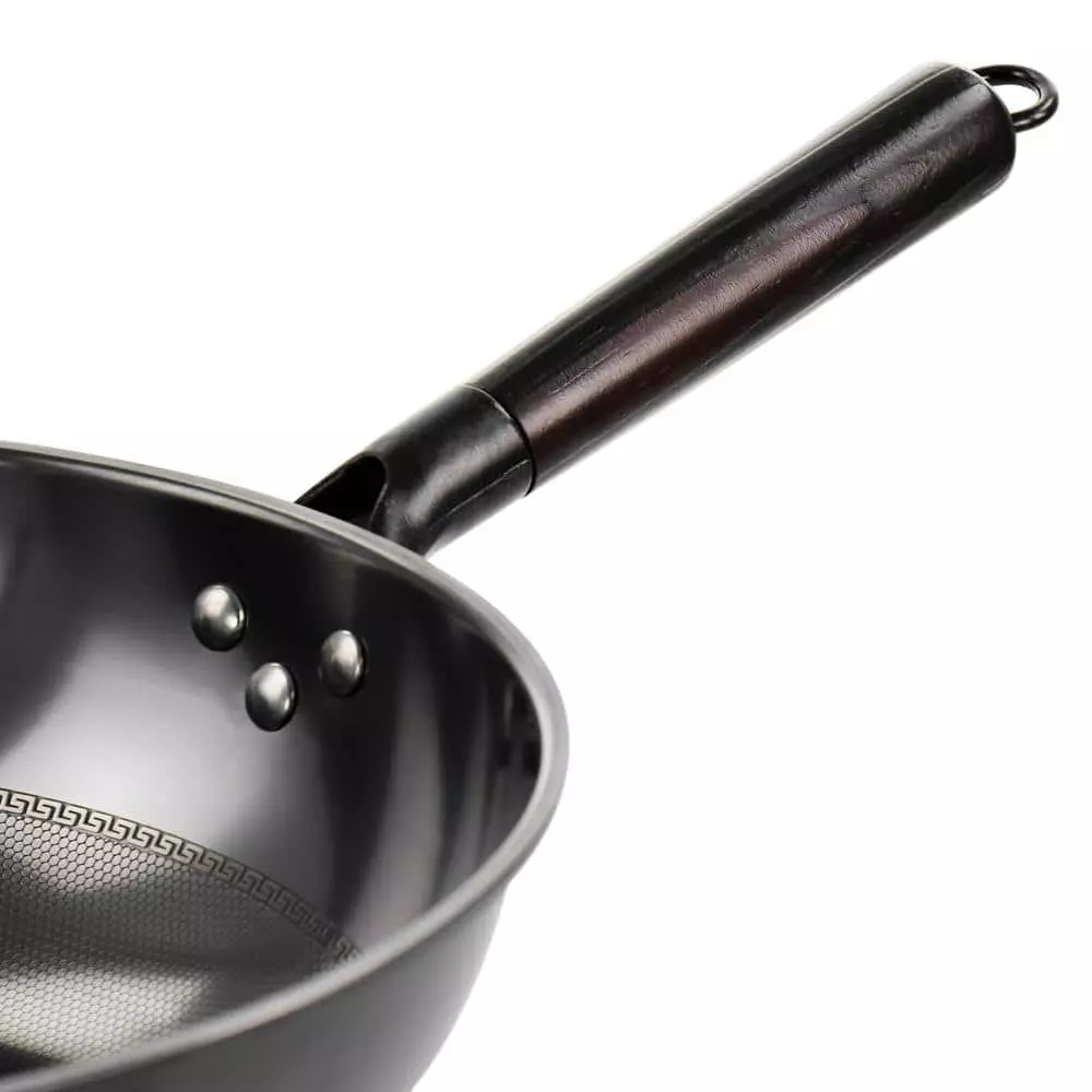Debossed 13 in. Black Heavy Gauge Carbon Steel Wok by GIBSON HOME 5 Debossed 13 in. Black Heavy Gauge Carbon Steel Wok by GIBSON HOME - Image 3