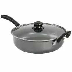 3 qt. Aluminum Highberry Grey Chicken Fryer Saute Pan with Lid by Gibson