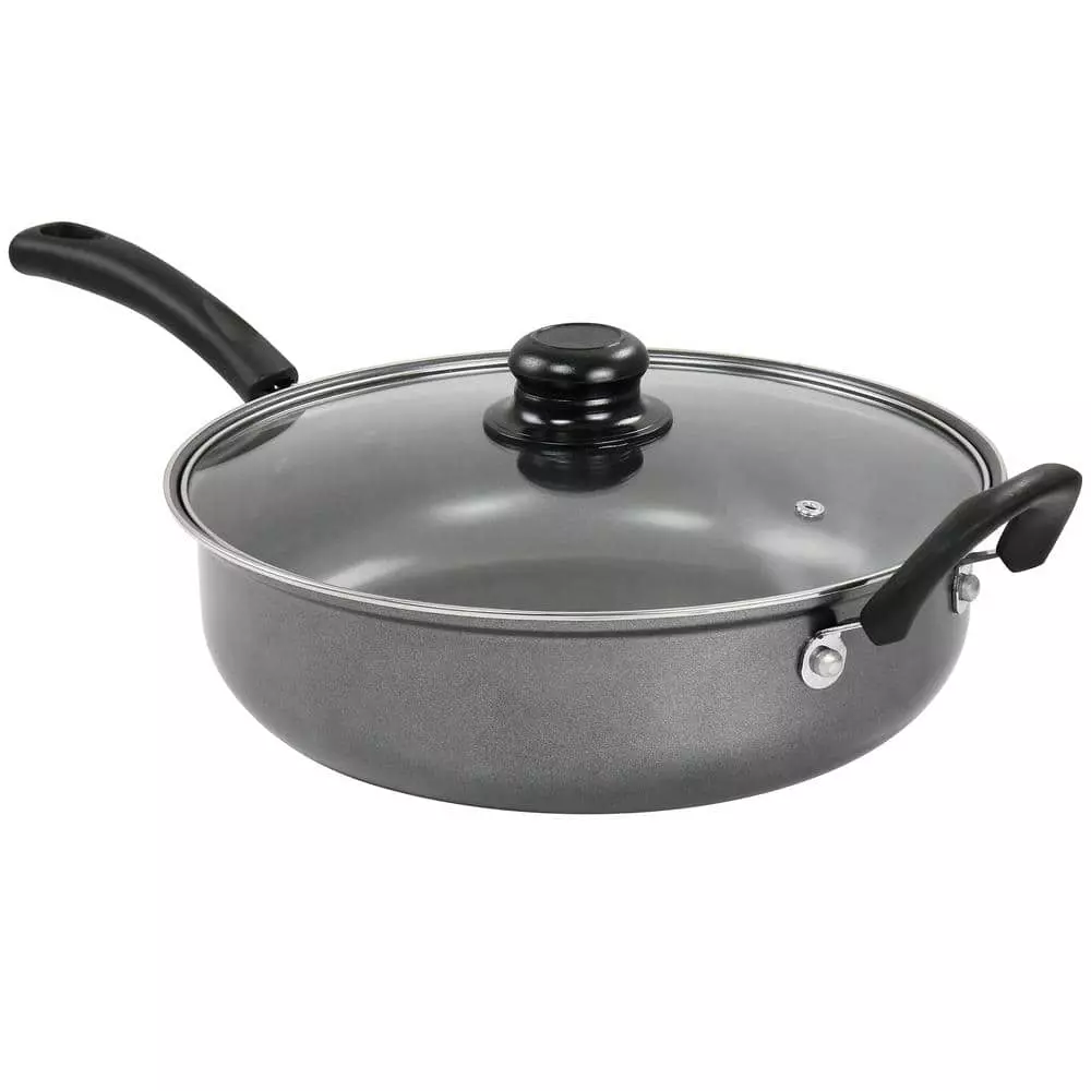 3 qt. Aluminum Highberry Grey Chicken Fryer Saute Pan with Lid by Gibson 3 3 qt. Aluminum Highberry Grey Chicken Fryer Saute Pan with Lid by Gibson