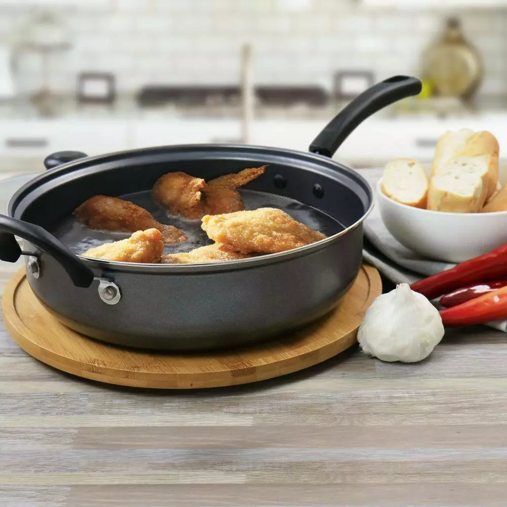 3 qt. Aluminum Highberry Grey Chicken Fryer Saute Pan with Lid by Gibson 9 3 qt. Aluminum Highberry Grey Chicken Fryer Saute Pan with Lid by Gibson - Image 7