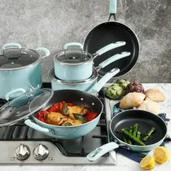 Andover 10-Piece Aluminum Nonstick Cookware Set in Glacier by KENMORE ELITE 17 Andover 10-Piece Aluminum Nonstick Cookware Set in Glacier by KENMORE ELITE -Cookware Sales Shop glacier kenmore elite pot pan sets 126369 10 31 1000