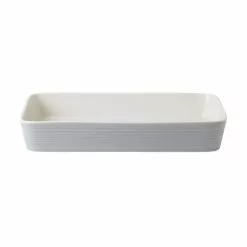 Gordon Ramsay Maze 2.5 qt. Light Grey Stoneware Rectangular Roasting Pan by Royal Doulton Exclusively for Gordon Ramsay